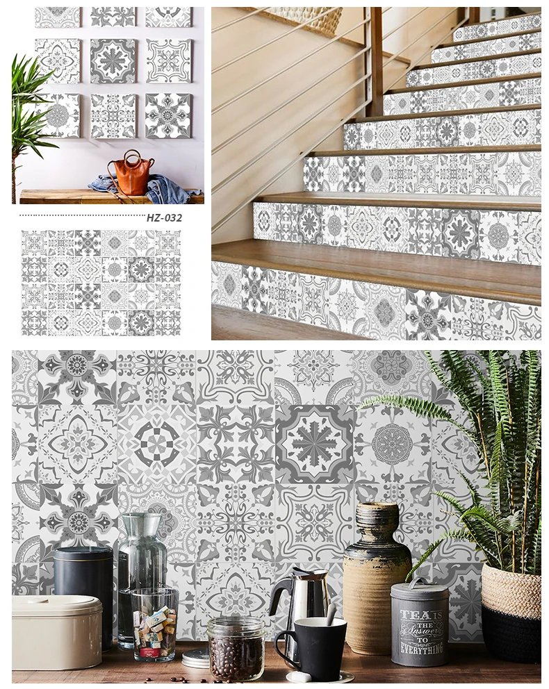24pcs/set Light Color Tiles Sticker Wall Stickers Kitchen Bathroom Home Renovation Wallpaper Waterproof Self-adhesive Wall Decal