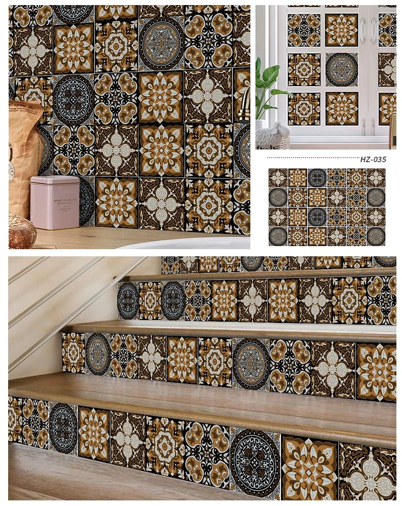 24pcs/set Light Color Tiles Sticker Wall Stickers Kitchen Bathroom Home Renovation Wallpaper Waterproof Self-adhesive Wall Decal