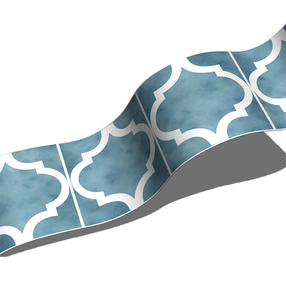 Bathroom Waist Line Wall Stickers Waterproof Peel & Stick Art Mural Backsplash Kitchen Office Skirting Line Decorative Wallpaper