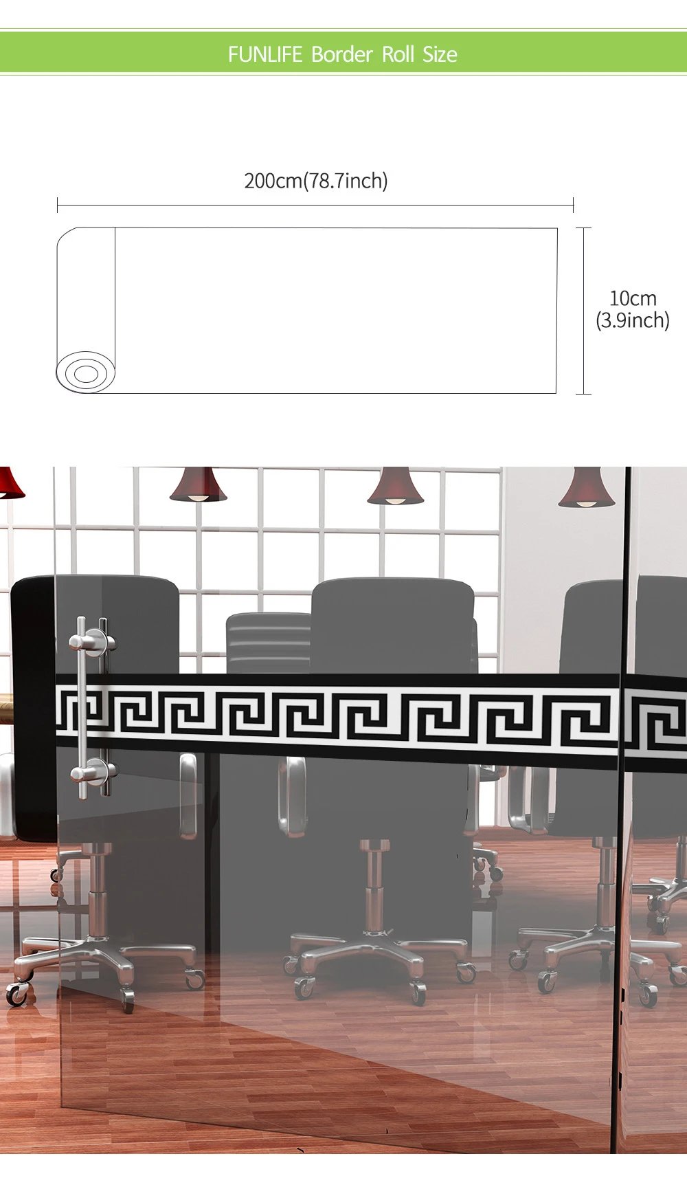 10*200cm Original Design Geometric Pattern Diy Self -Adhesive  Waterproof PVC Wall Border Stickers for Home Decors