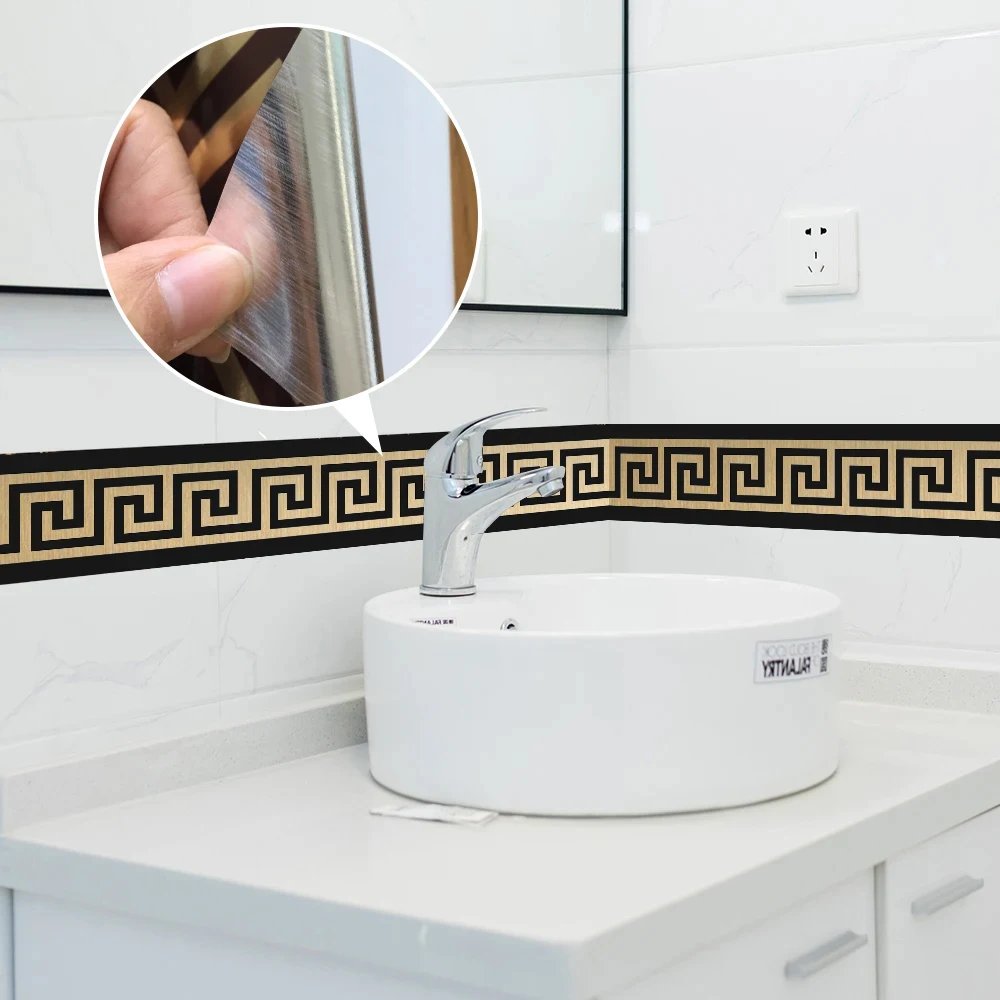 10*200cm Original Design Geometric Pattern Diy Self -Adhesive Waterproof PVC Wall Border Stickers for Home Decors 10*200cm Original Design Geometric Pattern Diy Self -Adhesive Waterproof PVC Wall Border Stickers for Home Decors