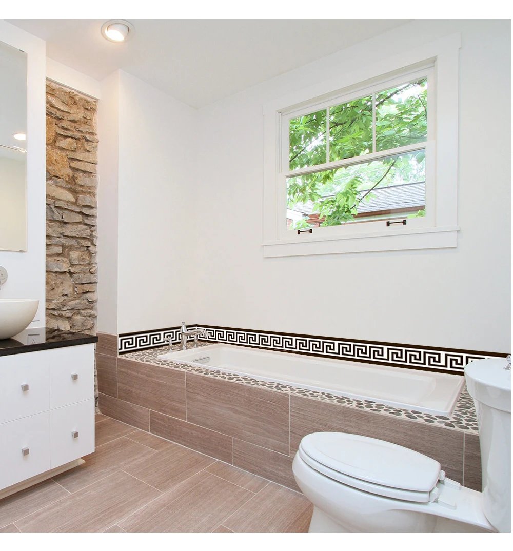 10*200cm Original Design Geometric Pattern Diy Self -Adhesive  Waterproof PVC Wall Border Stickers for Home Decors