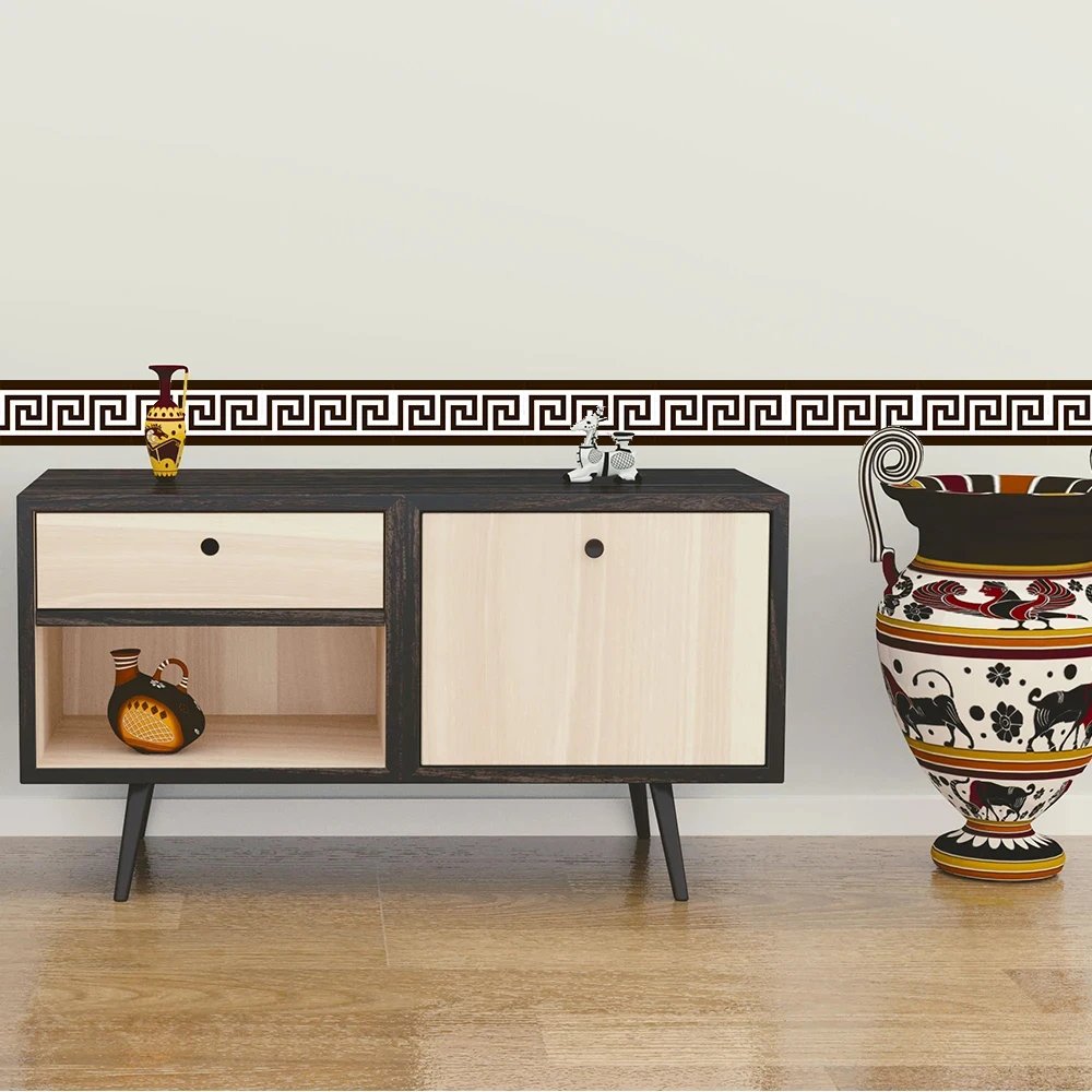 10*200cm Original Design Geometric Pattern Diy Self -Adhesive Waterproof PVC Wall Border Stickers for Home Decors 10*200cm Original Design Geometric Pattern Diy Self -Adhesive Waterproof PVC Wall Border Stickers for Home Decors