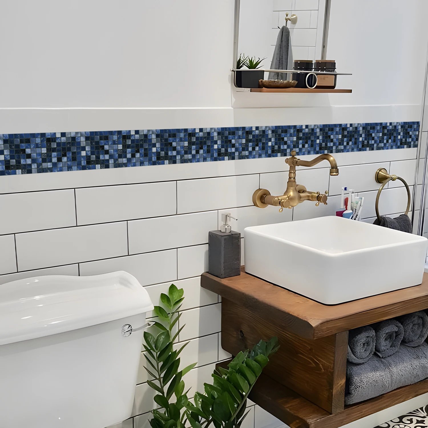 41 Styles Baseboard Stickers Waterproof Peel & Stick Waistline Wall Sticker Floor Border Sticker For Kitchen Bathroom 10x200cm