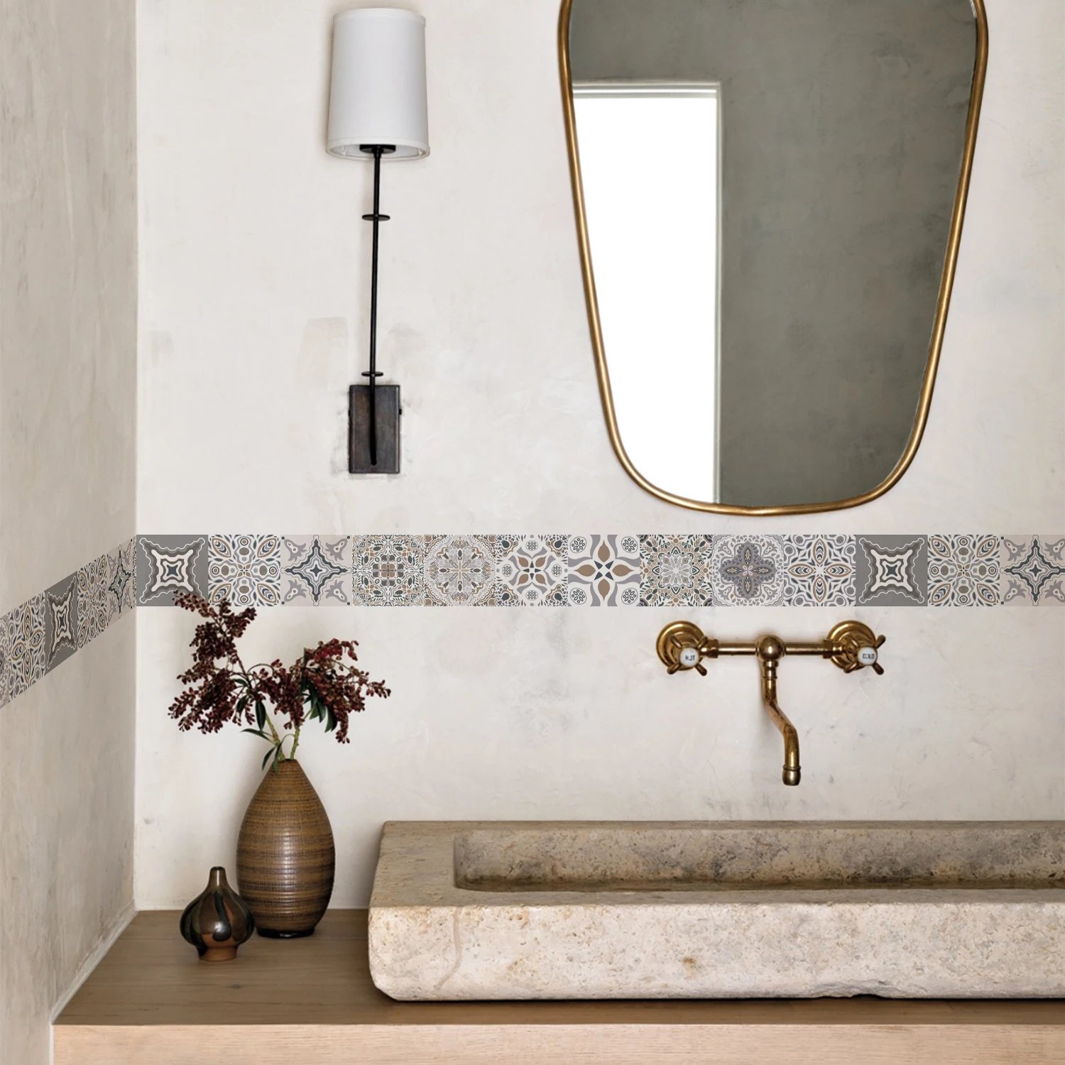 41 Styles Baseboard Stickers Waterproof Peel & Stick Waistline Wall Sticker Floor Border Sticker For Kitchen Bathroom 10x200cm