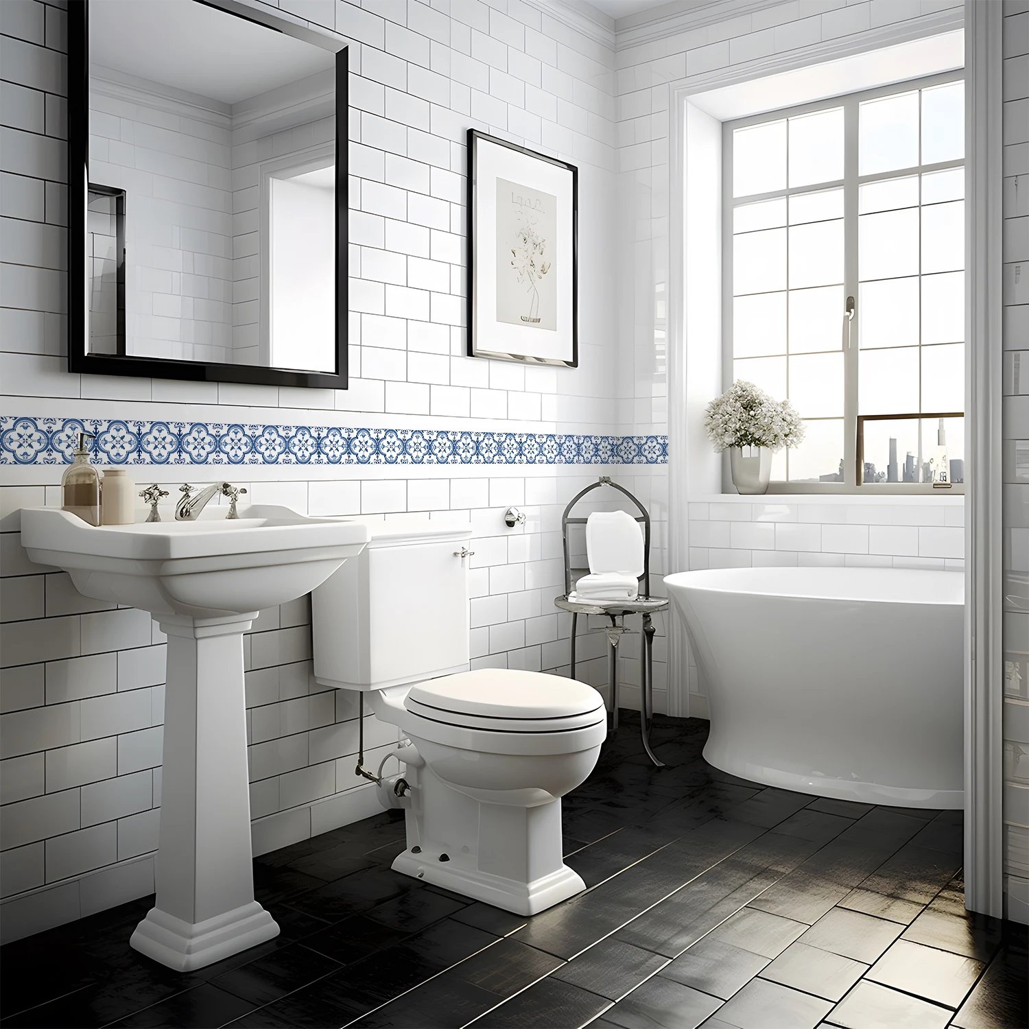 41 Styles Baseboard Stickers Waterproof Peel & Stick Waistline Wall Sticker Floor Border Sticker For Kitchen Bathroom 10x200cm