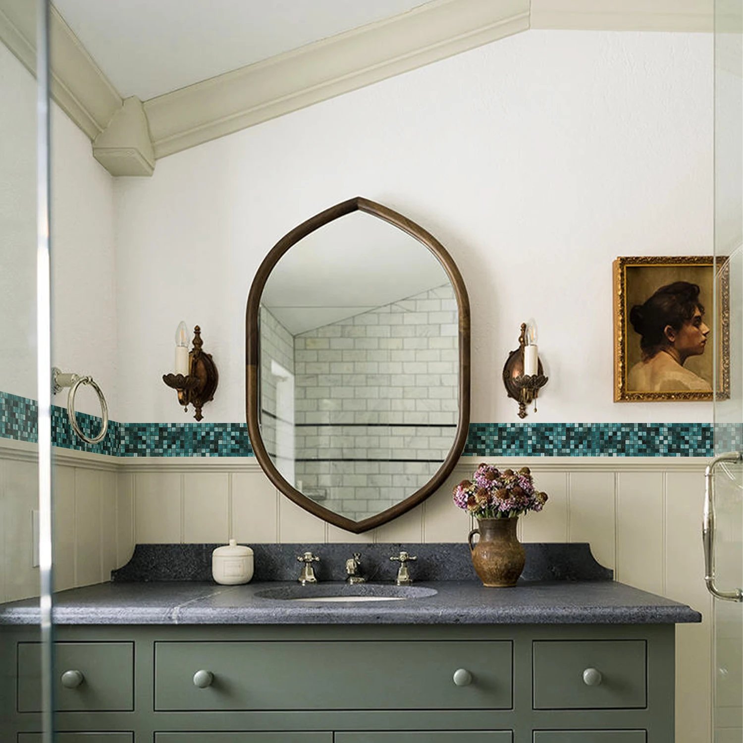 41 Styles Baseboard Stickers Waterproof Peel & Stick Waistline Wall Sticker Floor Border Sticker For Kitchen Bathroom 10x200cm