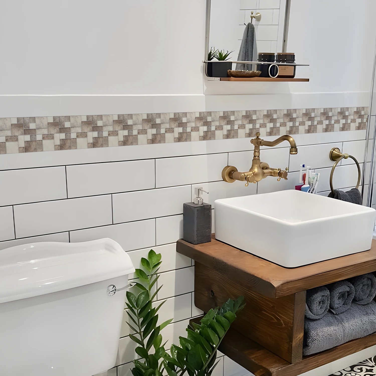 41 Styles Baseboard Stickers Waterproof Peel & Stick Waistline Wall Sticker Floor Border Sticker For Kitchen Bathroom 10x200cm