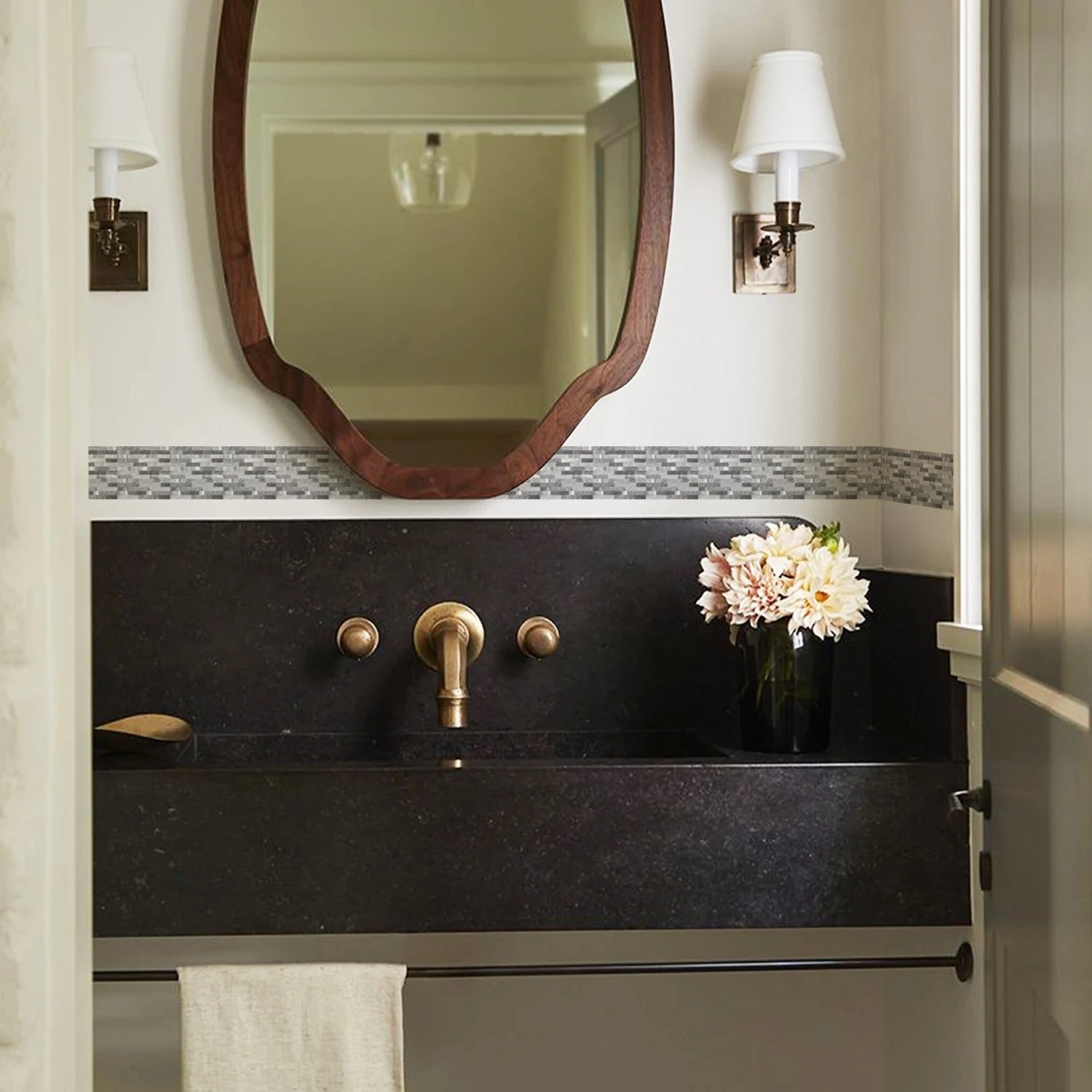 41 Styles Baseboard Stickers Waterproof Peel & Stick Waistline Wall Sticker Floor Border Sticker For Kitchen Bathroom 10x200cm