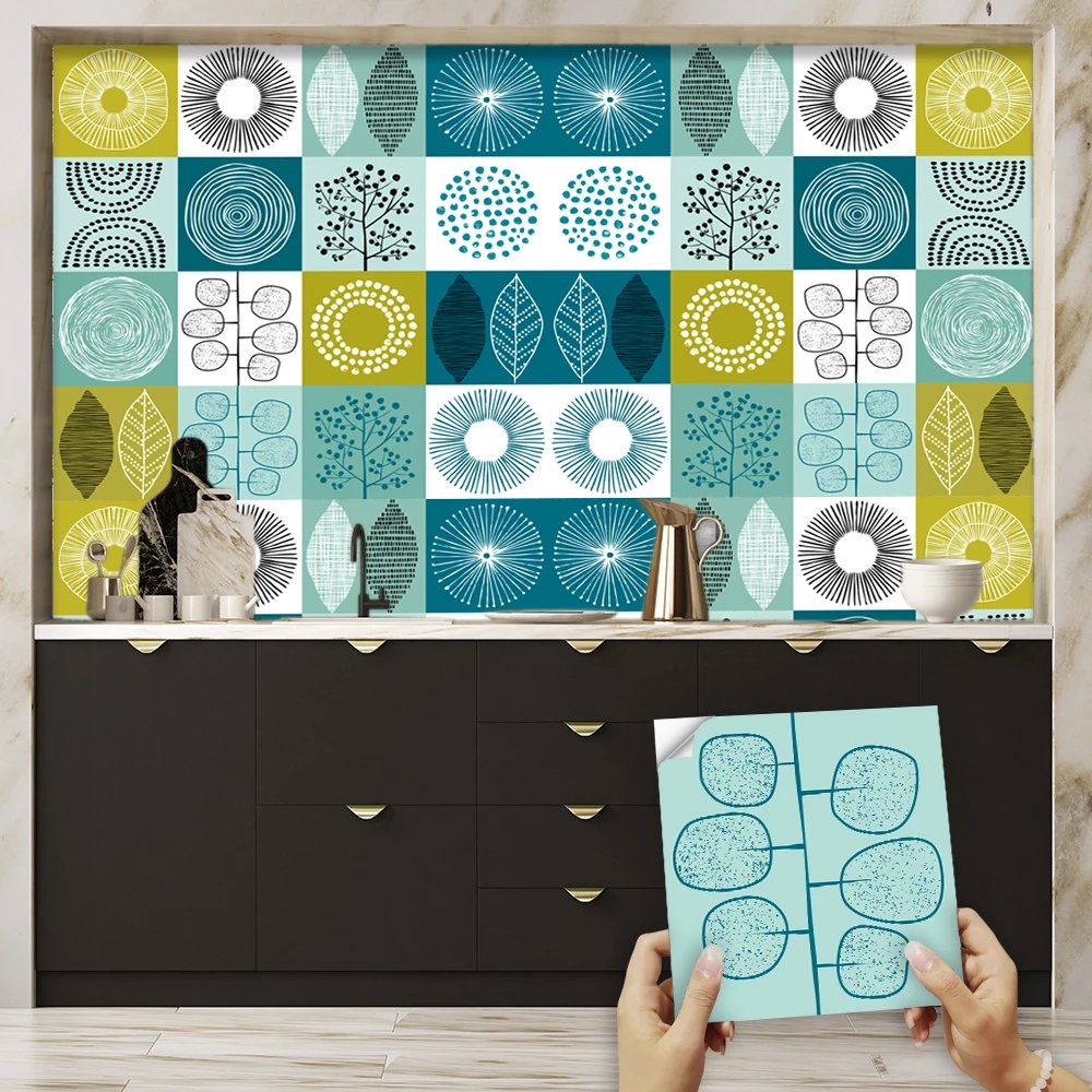 16pcs/Set Matte Waterpoof Tile Wall Sticker Home Decoration Peel & Stick Wallpaper Kitchen Bathroom Wardrobe Floor PVC Art Mural