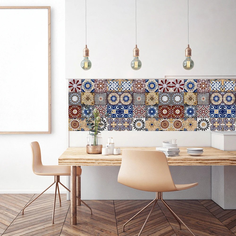16pcs/Set Matte Waterpoof Tile Wall Sticker Home Decoration Peel & Stick Wallpaper Kitchen Bathroom Wardrobe Floor PVC Art Mural