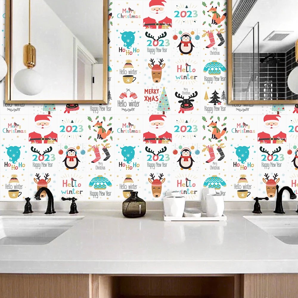 16pcs/Set Matte Waterpoof Tile Wall Sticker Home Decoration Peel & Stick Wallpaper Kitchen Bathroom Wardrobe Floor PVC Art Mural