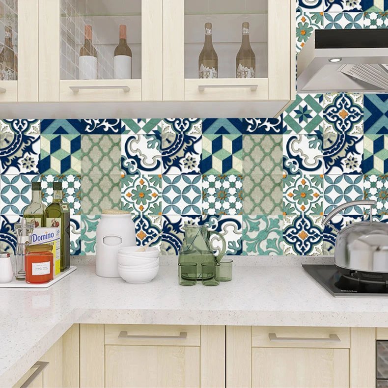 16pcs/Set Matte Waterpoof Tile Wall Sticker Home Decoration Peel & Stick Wallpaper Kitchen Bathroom Wardrobe Floor PVC Art Mural