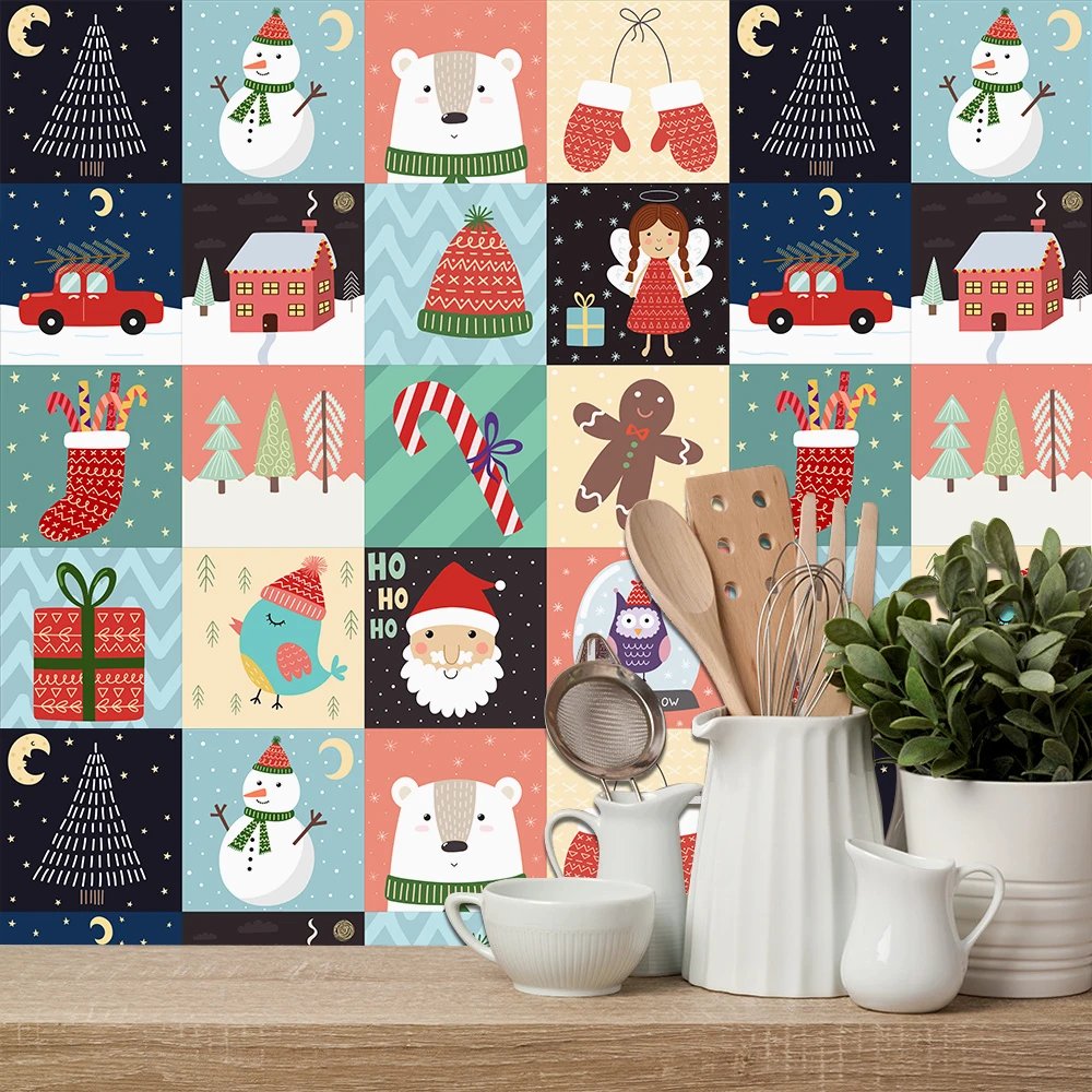 16pcs/Set Matte Waterpoof Tile Wall Sticker Home Decoration Peel & Stick Wallpaper Kitchen Bathroom Wardrobe Floor PVC Art Mural