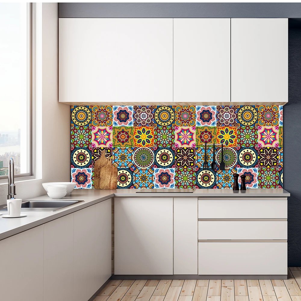 16pcs/Set Matte Waterpoof Tile Wall Sticker Home Decoration Peel & Stick Wallpaper Kitchen Bathroom Wardrobe Floor PVC Art Mural