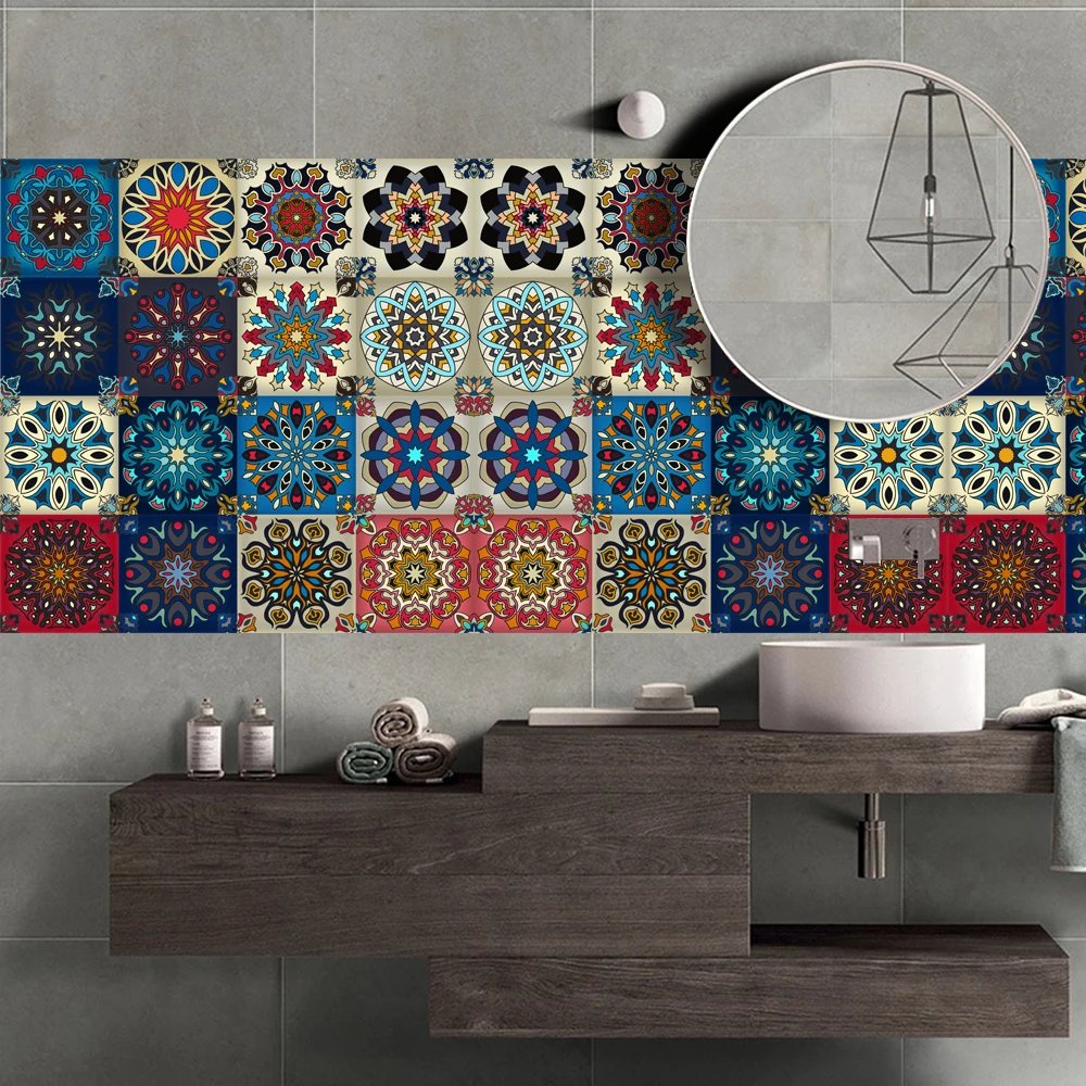 16pcs/Set Matte Waterpoof Tile Wall Sticker Home Decoration Peel & Stick Wallpaper Kitchen Bathroom Wardrobe Floor PVC Art Mural