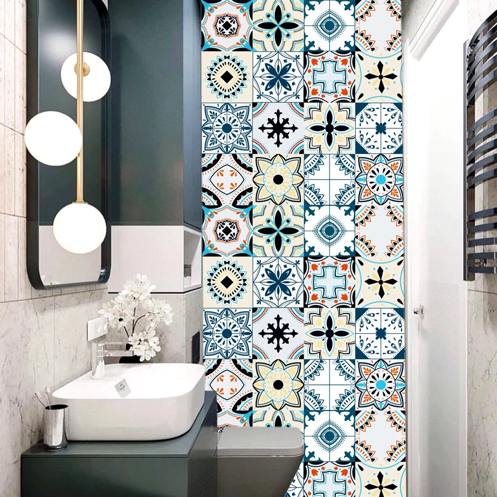 16pcs/Set Matte Waterpoof Tile Wall Sticker Home Decoration Peel & Stick Wallpaper Kitchen Bathroom Wardrobe Floor PVC Art Mural