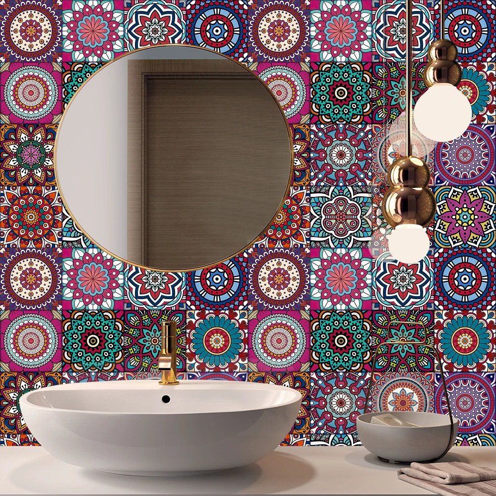 16pcs/Set Matte Waterpoof Tile Wall Sticker Home Decoration Peel & Stick Wallpaper Kitchen Bathroom Wardrobe Floor PVC Art Mural