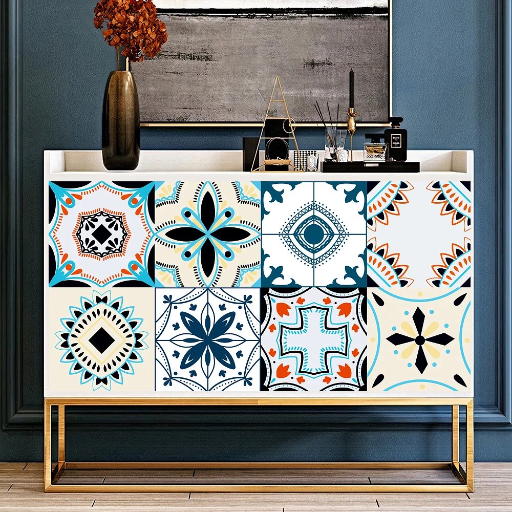 16pcs/Set Matte Waterpoof Tile Wall Sticker Home Decoration Peel & Stick Wallpaper Kitchen Bathroom Wardrobe Floor PVC Art Mural