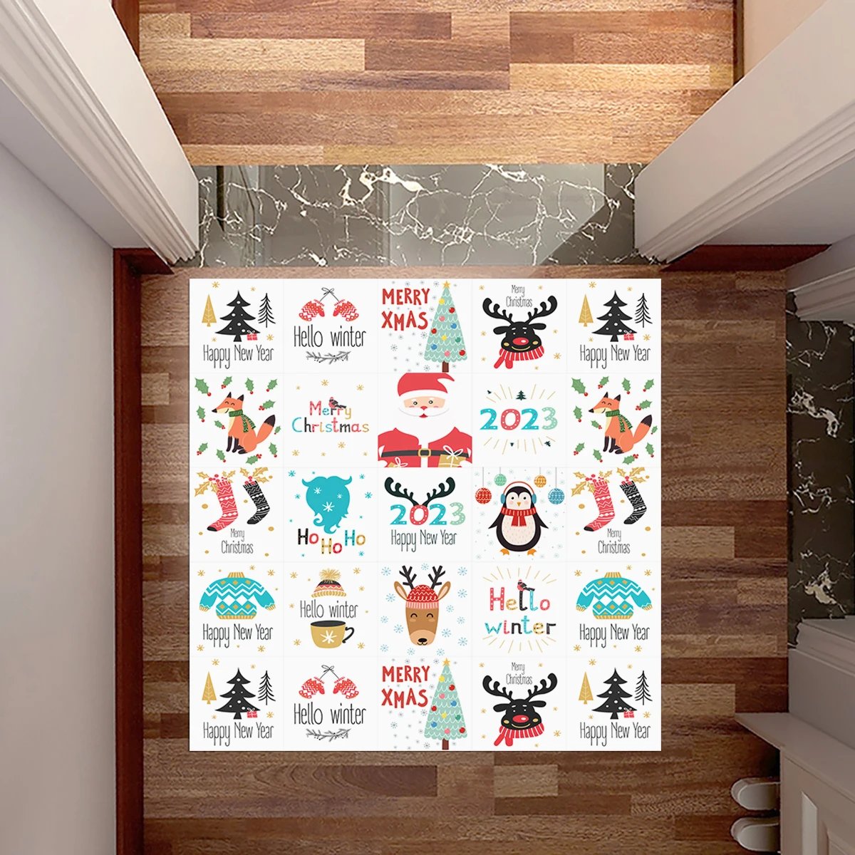 16pcs/Set Matte Waterpoof Tile Wall Sticker Home Decoration Peel & Stick Wallpaper Kitchen Bathroom Wardrobe Floor PVC Art Mural