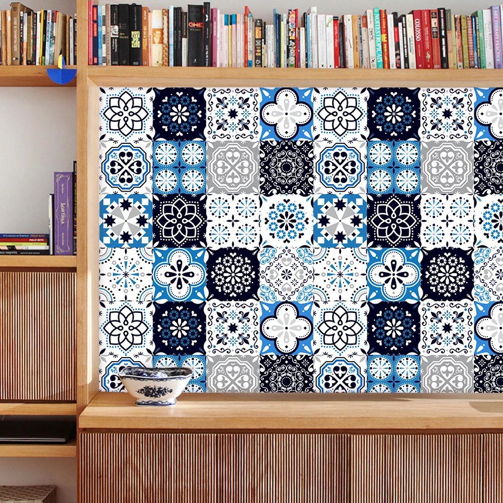 16pcs/Set Matte Waterpoof Tile Wall Sticker Home Decoration Peel & Stick Wallpaper Kitchen Bathroom Wardrobe Floor PVC Art Mural