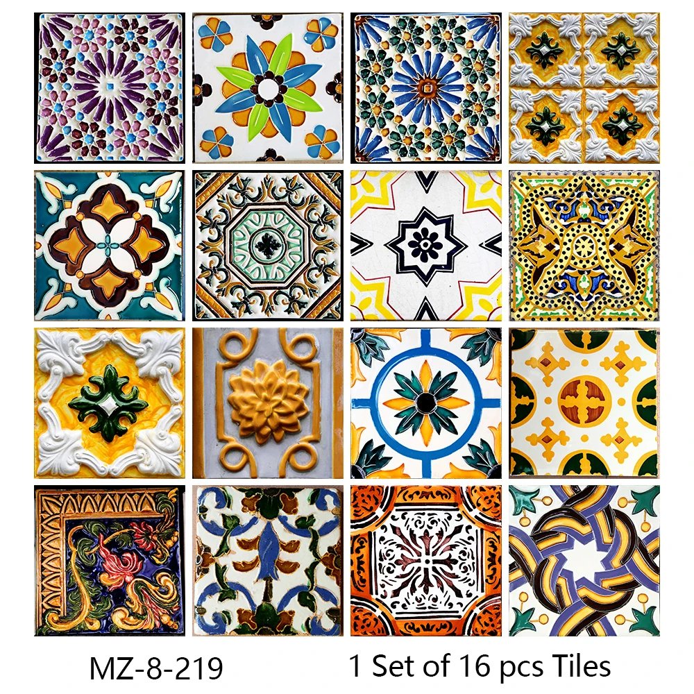 16pcs/Set Matte Waterpoof Tile Wall Sticker Home Decoration Peel & Stick Wallpaper Kitchen Bathroom Wardrobe Floor PVC Art Mural