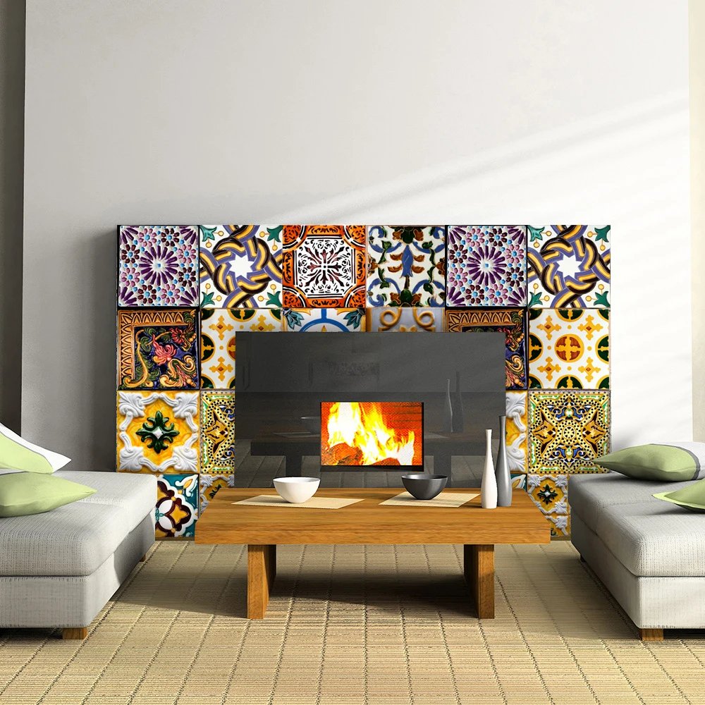 16pcs/Set Matte Waterpoof Tile Wall Sticker Home Decoration Peel & Stick Wallpaper Kitchen Bathroom Wardrobe Floor PVC Art Mural