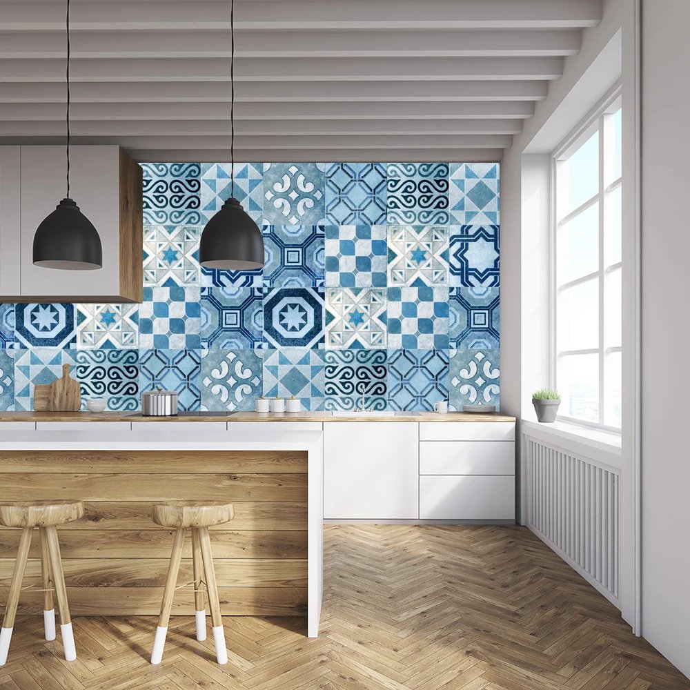 16pcs/Set Matte Waterpoof Tile Wall Sticker Home Decoration Peel & Stick Wallpaper Kitchen Bathroom Wardrobe Floor PVC Art Mural