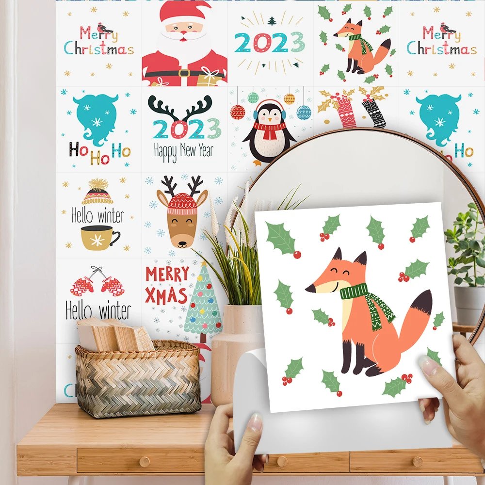 16pcs/Set Matte Waterpoof Tile Wall Sticker Home Decoration Peel & Stick Wallpaper Kitchen Bathroom Wardrobe Floor PVC Art Mural