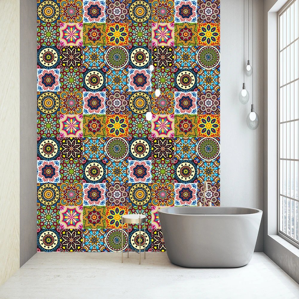 16pcs/Set Matte Waterpoof Tile Wall Sticker Home Decoration Peel & Stick Wallpaper Kitchen Bathroom Wardrobe Floor PVC Art Mural