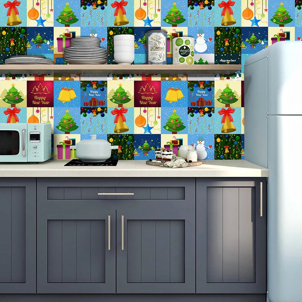 16pcs/Set Matte Waterpoof Tile Wall Sticker Home Decoration Peel & Stick Wallpaper Kitchen Bathroom Wardrobe Floor PVC Art Mural