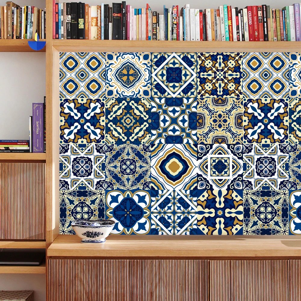 16pcs/Set Matte Waterpoof Tile Wall Sticker Home Decoration Peel & Stick Wallpaper Kitchen Bathroom Wardrobe Floor PVC Art Mural