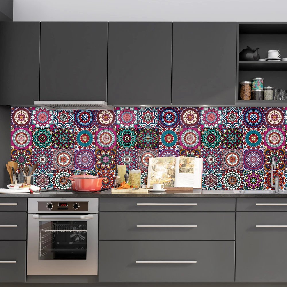 16pcs/Set Matte Waterpoof Tile Wall Sticker Home Decoration Peel & Stick Wallpaper Kitchen Bathroom Wardrobe Floor PVC Art Mural