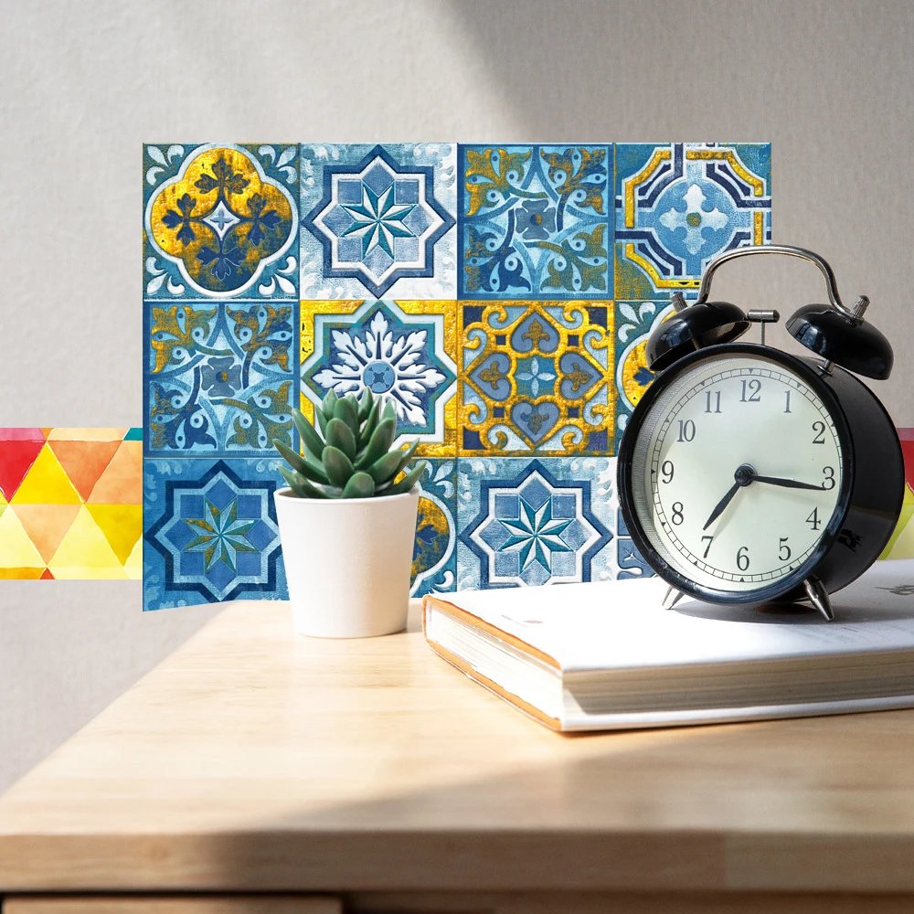 16pcs/Set Matte Waterpoof Tile Wall Sticker Home Decoration Peel & Stick Wallpaper Kitchen Bathroom Wardrobe Floor PVC Art Mural