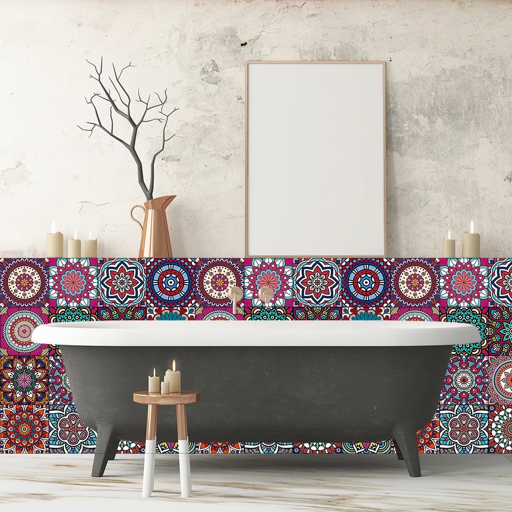 16pcs/Set Matte Waterpoof Tile Wall Sticker Home Decoration Peel & Stick Wallpaper Kitchen Bathroom Wardrobe Floor PVC Art Mural