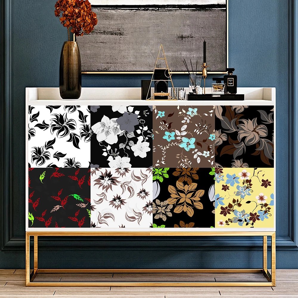 16pcs/Set Matte Waterpoof Tile Wall Sticker Home Decoration Peel & Stick Wallpaper Kitchen Bathroom Wardrobe Floor PVC Art Mural