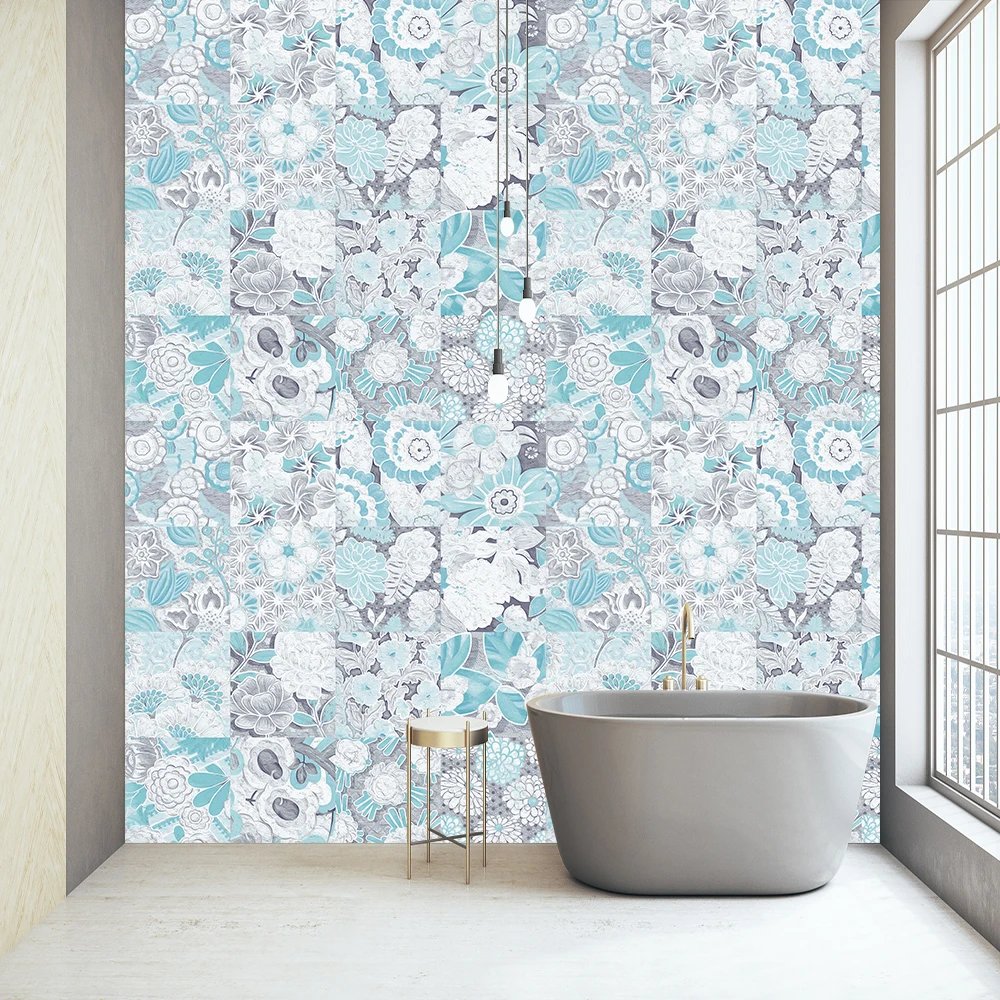 16pcs/Set Matte Waterpoof Tile Wall Sticker Home Decoration Peel & Stick Wallpaper Kitchen Bathroom Wardrobe Floor PVC Art Mural