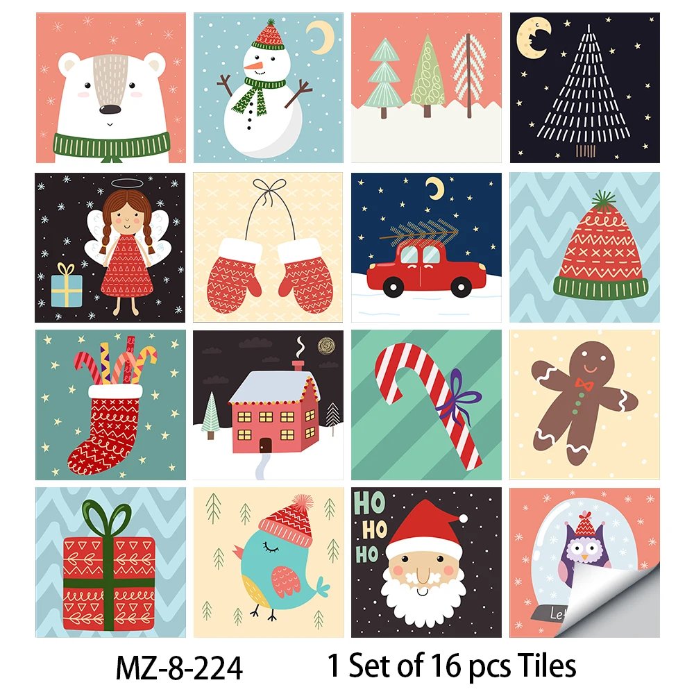 16pcs/Set Matte Waterpoof Tile Wall Sticker Home Decoration Peel & Stick Wallpaper Kitchen Bathroom Wardrobe Floor PVC Art Mural