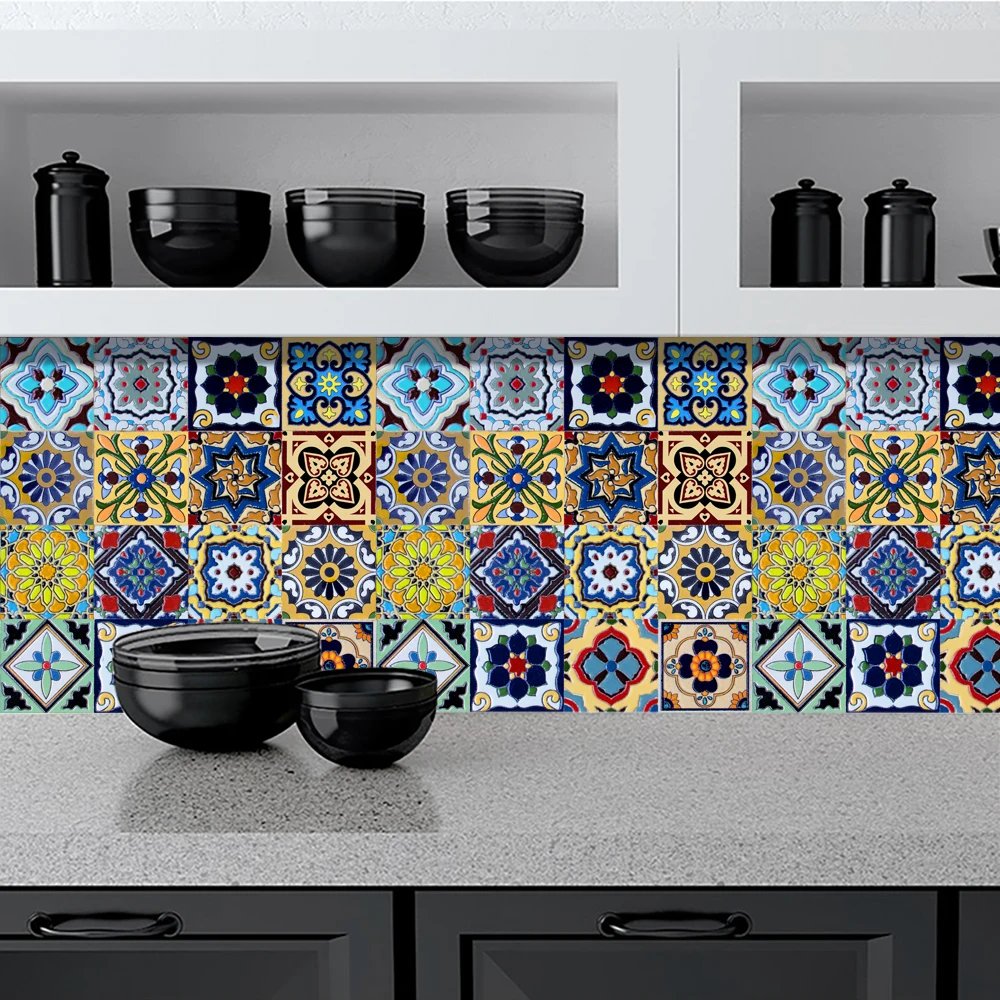 16pcs/Set Matte Waterpoof Tile Wall Sticker Home Decoration Peel & Stick Wallpaper Kitchen Bathroom Wardrobe Floor PVC Art Mural