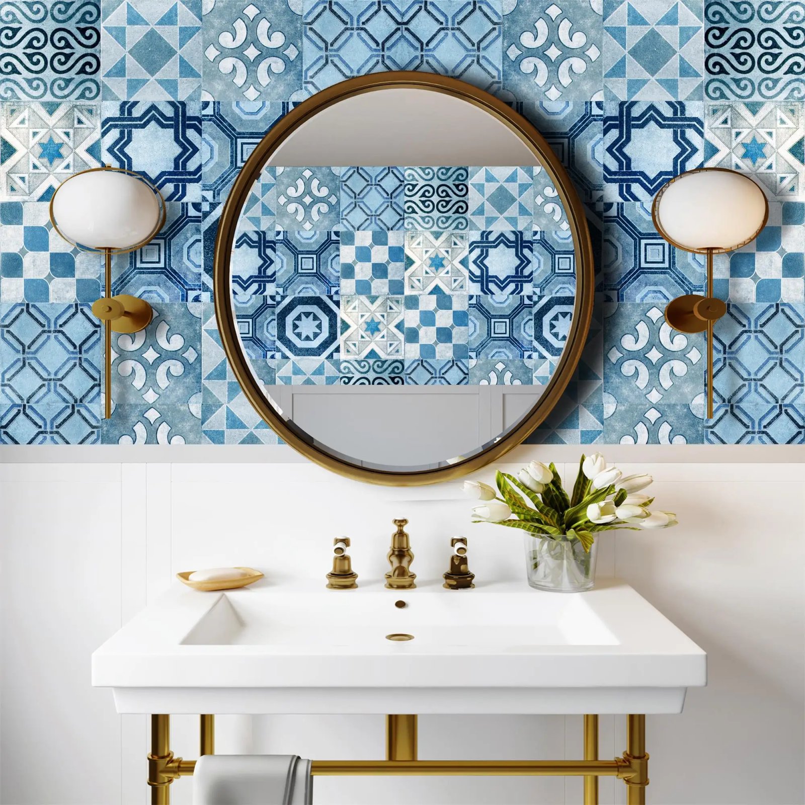 16pcs/Set Matte Waterpoof Tile Wall Sticker Home Decoration Peel & Stick Wallpaper Kitchen Bathroom Wardrobe Floor PVC Art Mural