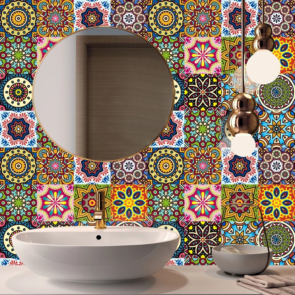 16pcs/Set Matte Waterpoof Tile Wall Sticker Home Decoration Peel & Stick Wallpaper Kitchen Bathroom Wardrobe Floor PVC Art Mural