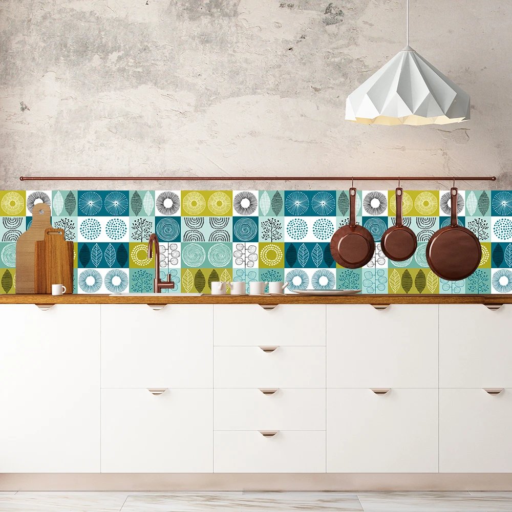 16pcs/Set Matte Waterpoof Tile Wall Sticker Home Decoration Peel & Stick Wallpaper Kitchen Bathroom Wardrobe Floor PVC Art Mural