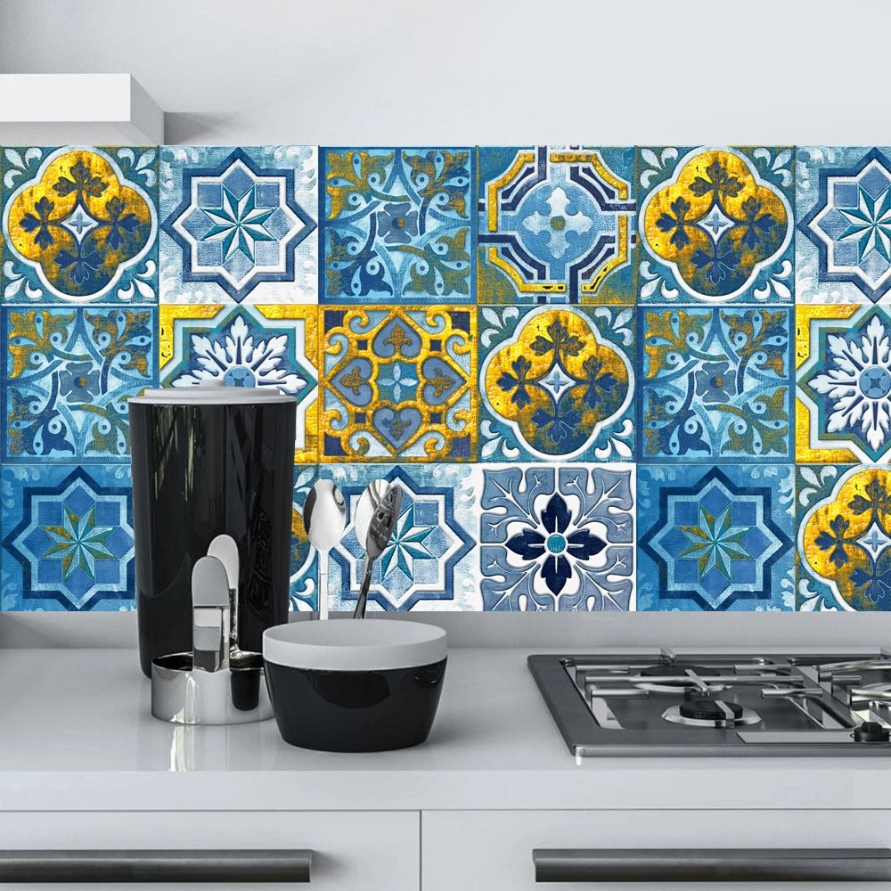 16pcs/Set Matte Waterpoof Tile Wall Sticker Home Decoration Peel & Stick Wallpaper Kitchen Bathroom Wardrobe Floor PVC Art Mural