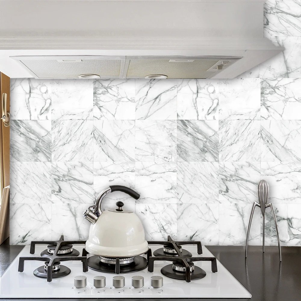 16pcs/Set Matte Waterpoof Tile Wall Sticker Home Decoration Peel & Stick Wallpaper Kitchen Bathroom Wardrobe Floor PVC Art Mural