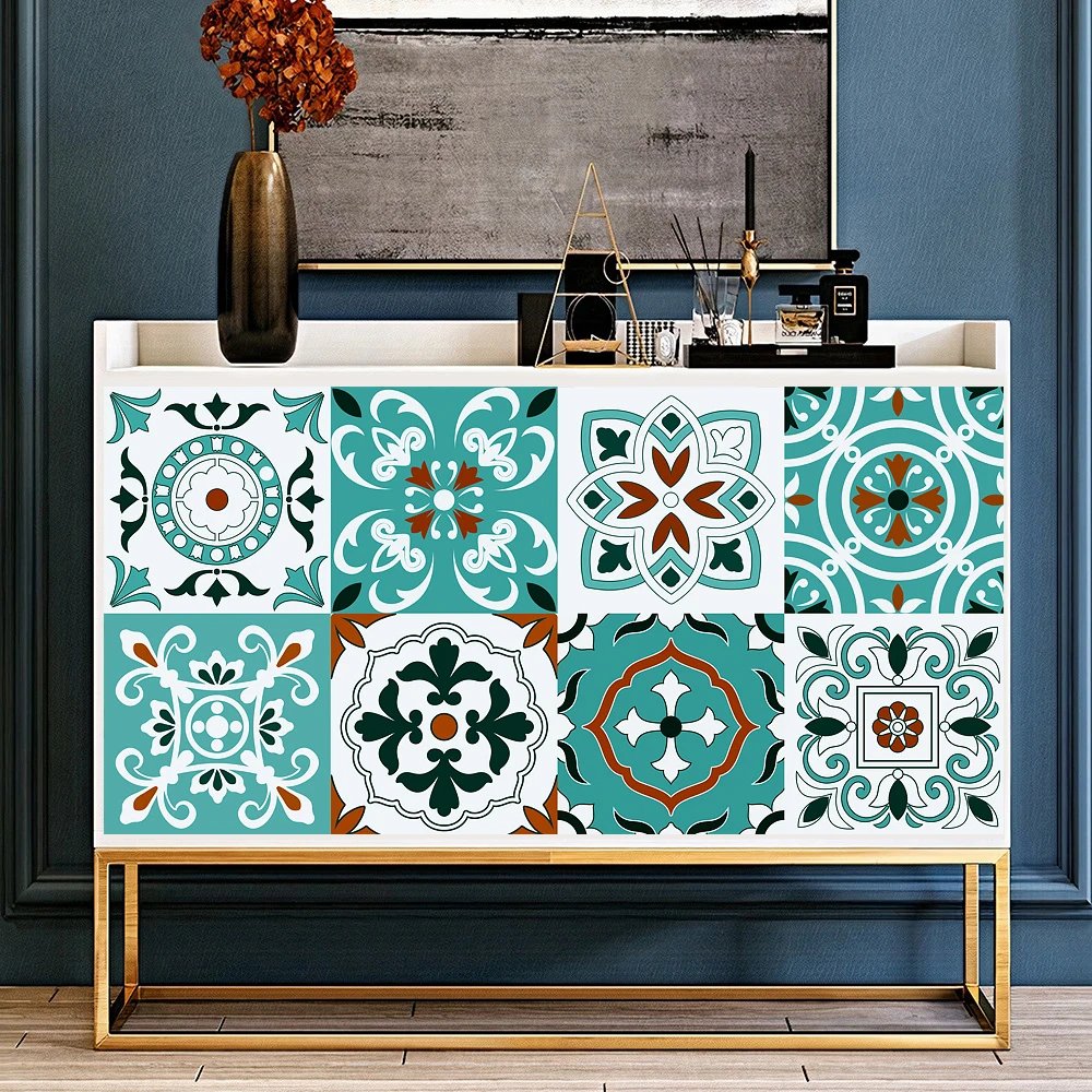 16pcs/Set Matte Waterpoof Tile Wall Sticker Home Decoration Peel & Stick Wallpaper Kitchen Bathroom Wardrobe Floor PVC Art Mural