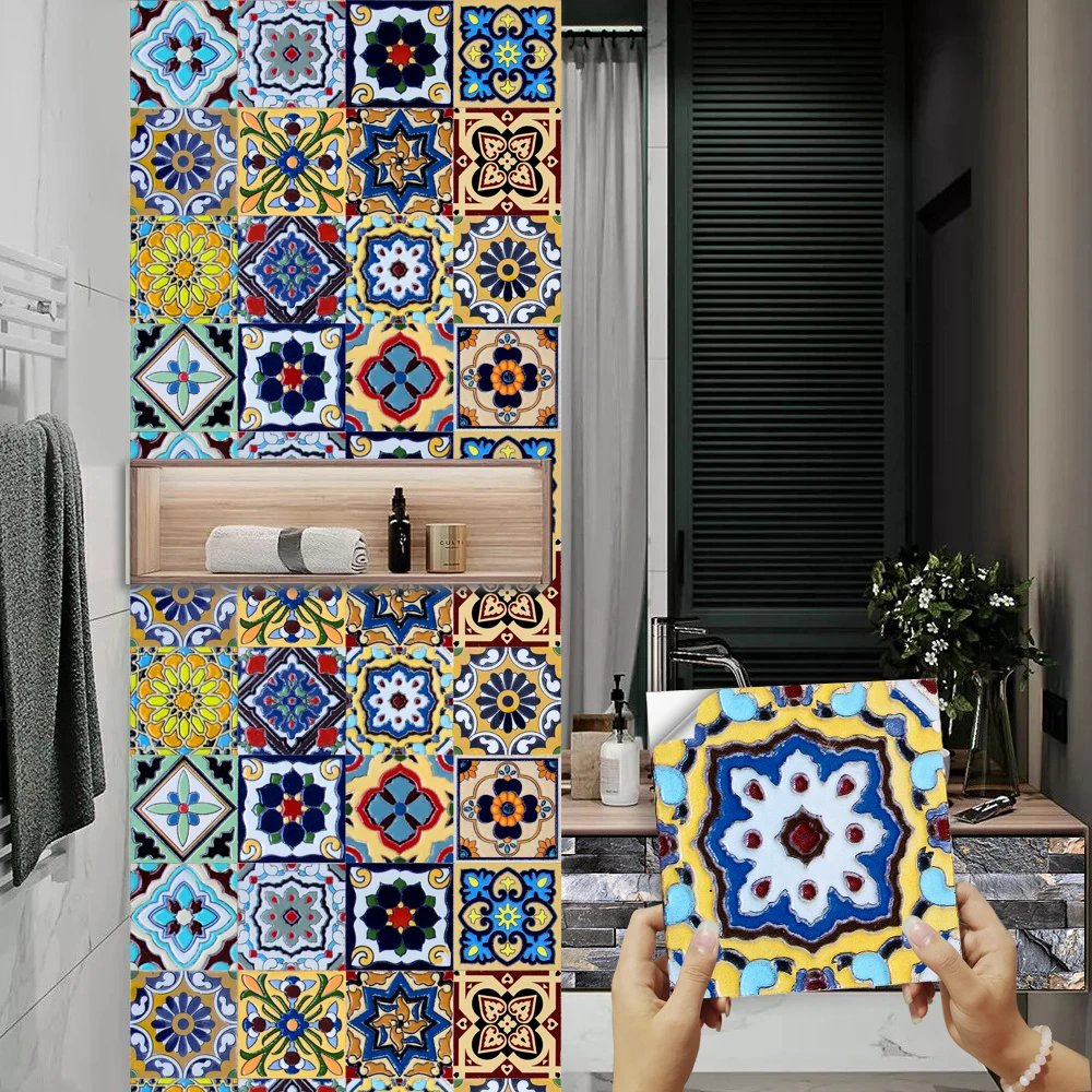 16pcs/Set Matte Waterpoof Tile Wall Sticker Home Decoration Peel & Stick Wallpaper Kitchen Bathroom Wardrobe Floor PVC Art Mural