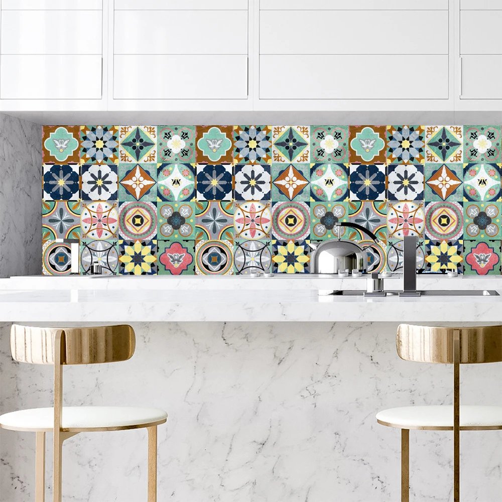 16pcs/Set Matte Waterpoof Tile Wall Sticker Home Decoration Peel & Stick Wallpaper Kitchen Bathroom Wardrobe Floor PVC Art Mural