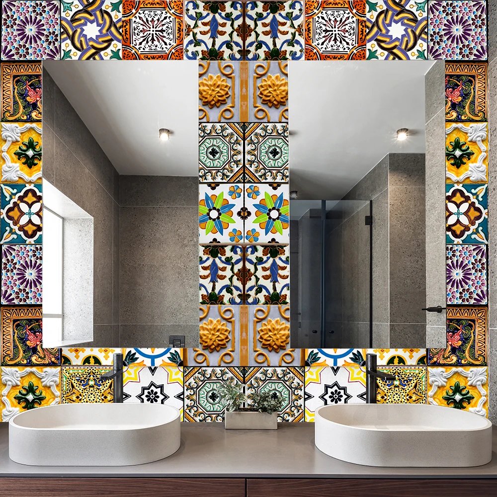 16pcs/Set Matte Waterpoof Tile Wall Sticker Home Decoration Peel & Stick Wallpaper Kitchen Bathroom Wardrobe Floor PVC Art Mural