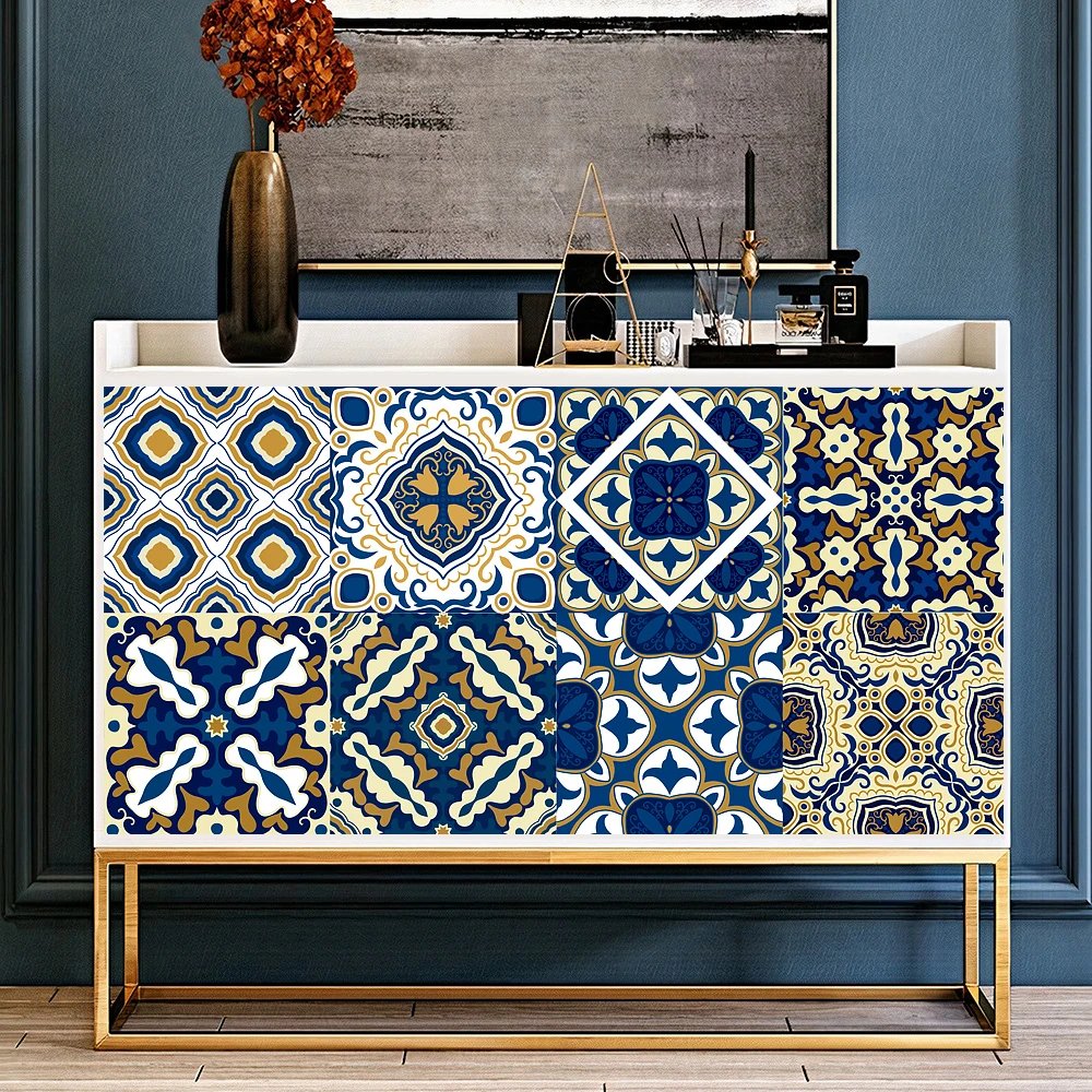 16pcs/Set Matte Waterpoof Tile Wall Sticker Home Decoration Peel & Stick Wallpaper Kitchen Bathroom Wardrobe Floor PVC Art Mural