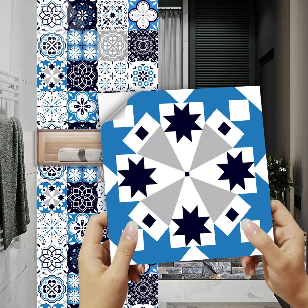 16pcs/Set Matte Waterpoof Tile Wall Sticker Home Decoration Peel & Stick Wallpaper Kitchen Bathroom Wardrobe Floor PVC Art Mural